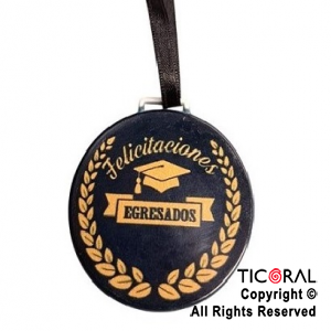 MEDALLA EGRESADOS ORO PLASTICA 6 CM X 1